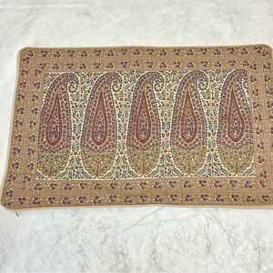 Pottery Barn Red, Navy & Tan Paisley Accent Pillow